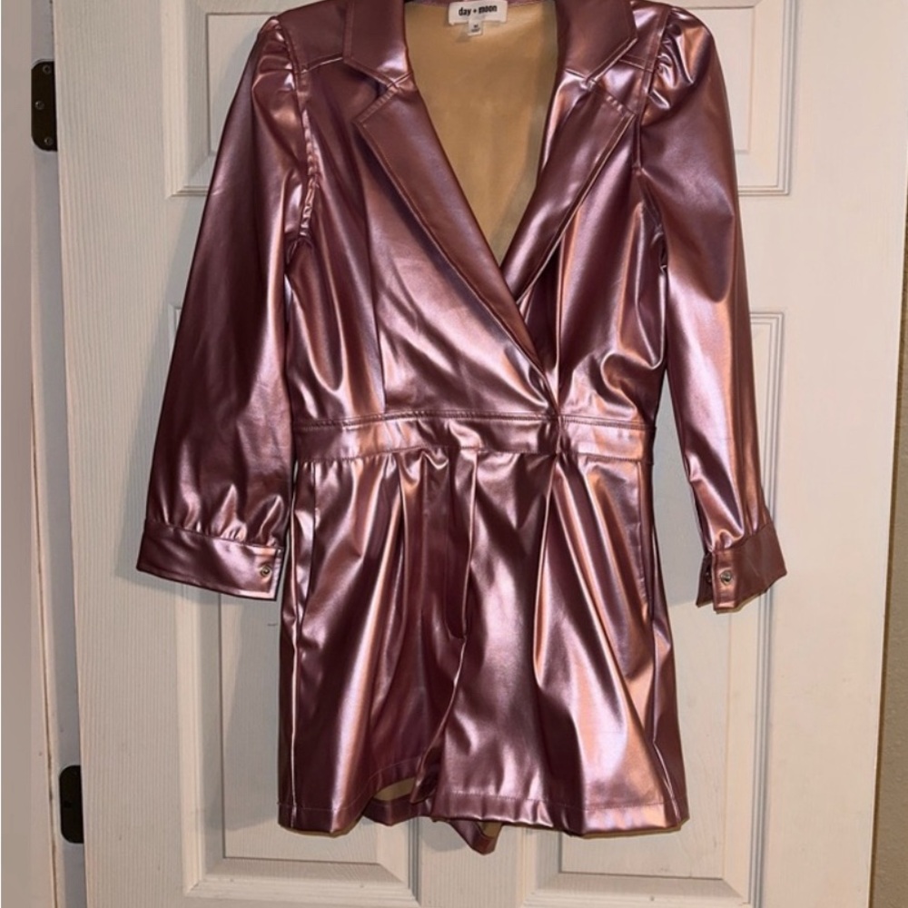 Women's Pink Metallic romper